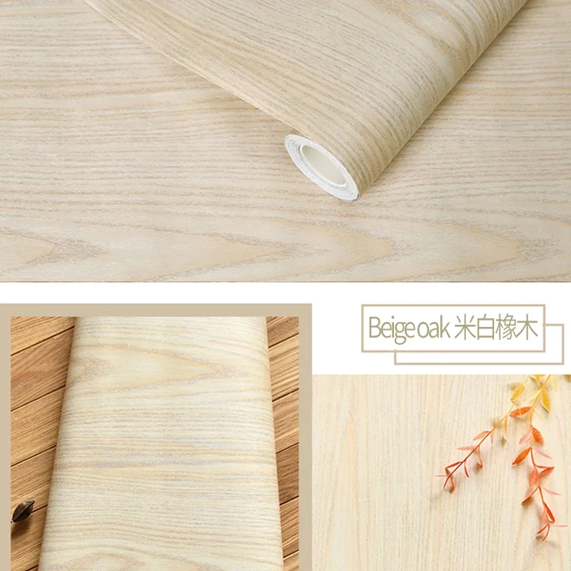 Waterproof Wood Vinyl Wallpaper Self Adhesive wallpapers Doors Cabinet Desktop Modern Furniture Decorative wall Paper 5