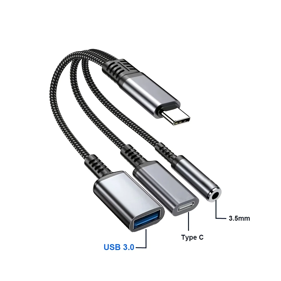 다기능 3포트 USB C 분배기 동시 충전 오디오 OTG 어댑터