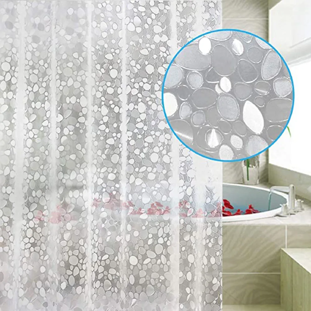 Cobblestone Pattern Shower Curtain Mosaic Mildew proof Waterproof Shower Curtain 