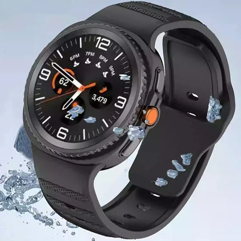 Waterproof Anti-Slip Textured Liquid Silicone Watch Band - Unisex Comfort, Washable