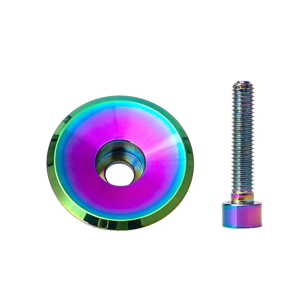 MTB Road Bike Aluminium Oil Slick Headset Stem Top Cap Bolt For 1