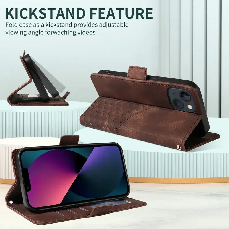 Leather Texture Wallet Book Cover - Flip Case