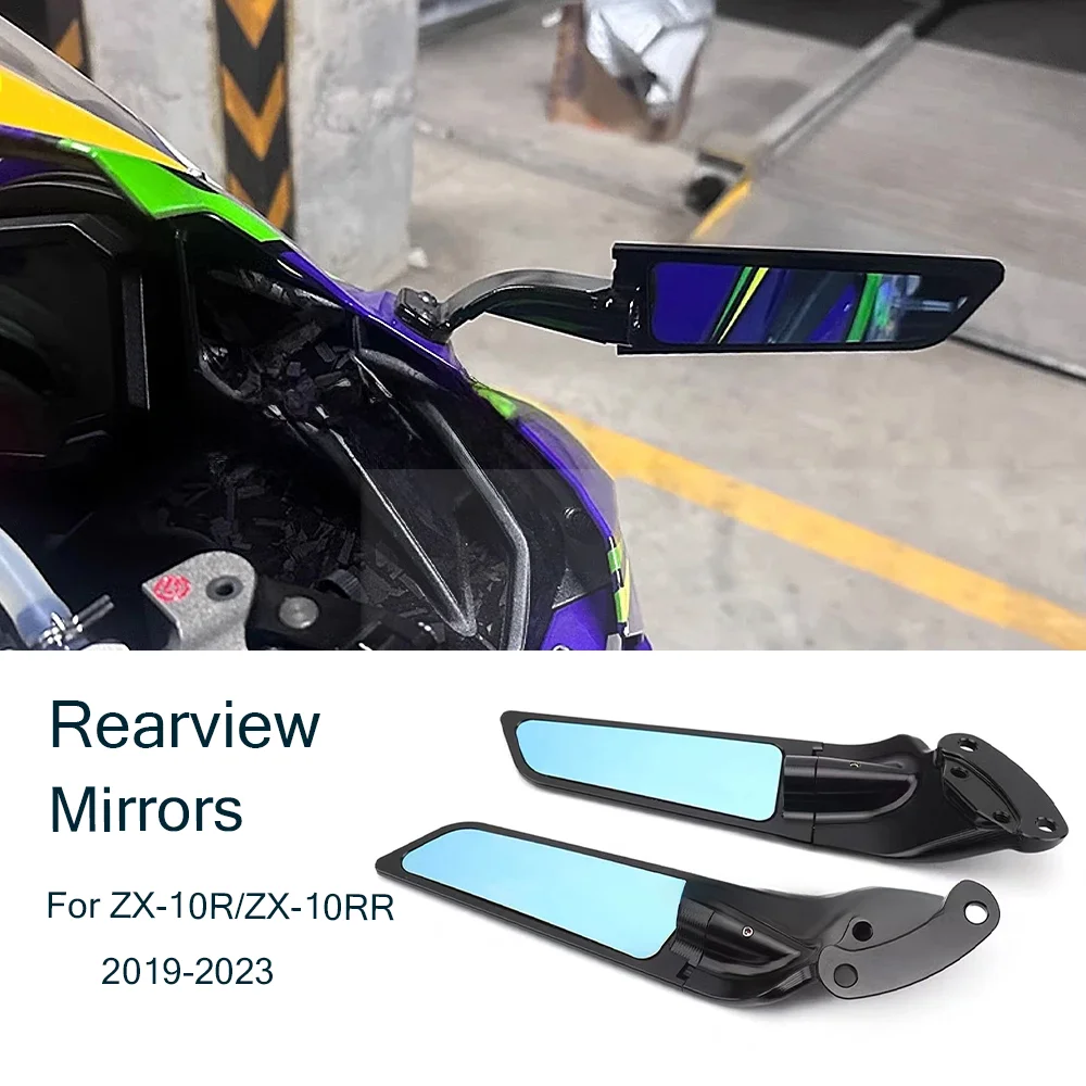 

For KAWASAKI Ninja ZX10R ZX-10R SE ZX10RR ZX-10RR ZX 10 R RR Motorcycle Adjustable Aluminum Rearview Mirrors Wind Wing Mirror