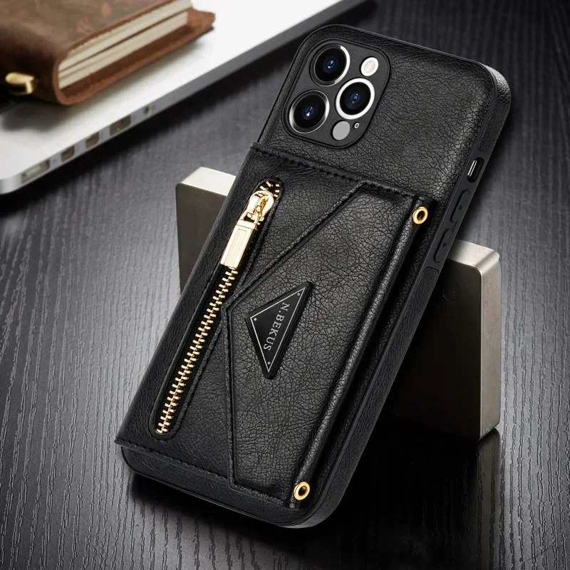 

Leather Case For iphone14 13 12 11 Promax Plus Phone Case Card Holder with Lanyard 12mini XR XSMAX Lanyard Protective Cover