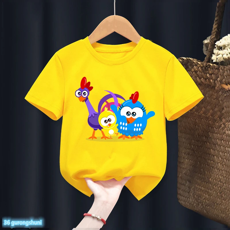 Camiseta con estampado de dibujos animados para niños, playera
