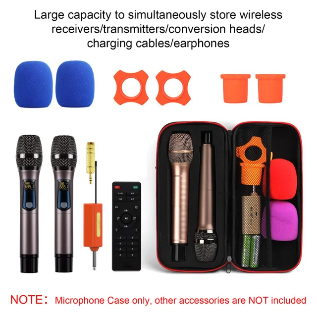 Custodia Per Microfono Wireless In EVA - Antiurto Con Cerniera Metallica E Spugna