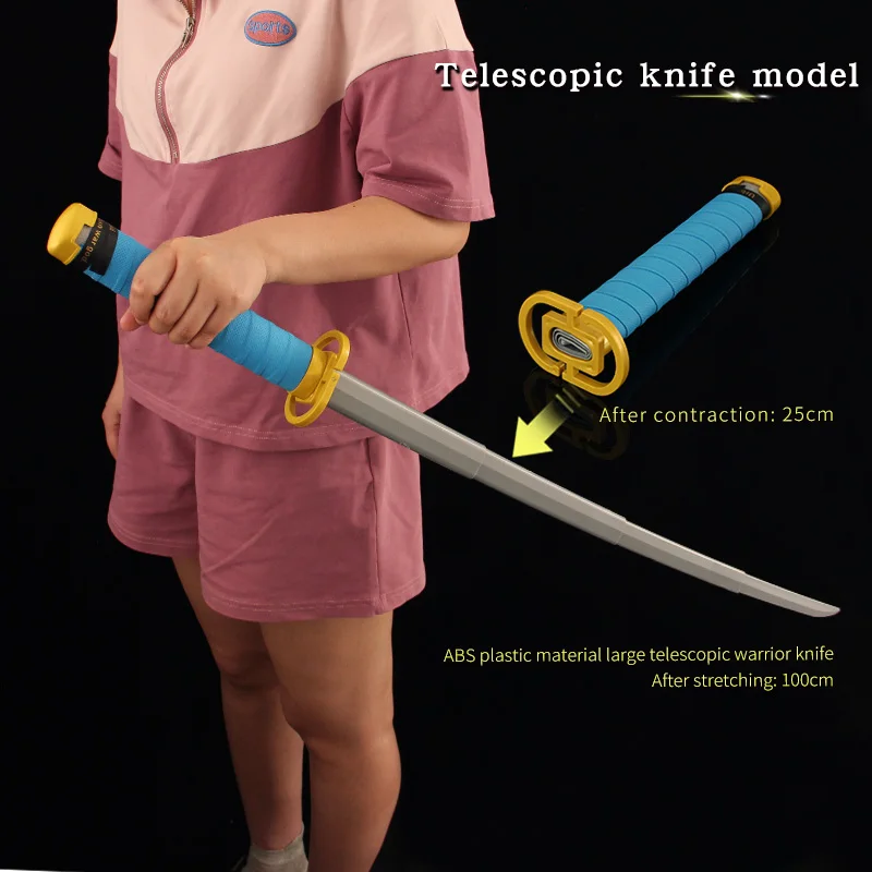 Real Size Bleach Stretchable Katana Gravity Knife Kurosaki Ichigo Sword Cos Prop Anime Ninja Knife Retractable Sword Weapon Toy 4