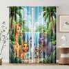 2pcs, Contemporary Curtains Jungle Safari Polyester Woven (without rod) Festive for Living Room, Bedroom, Kitchen, Dining 2