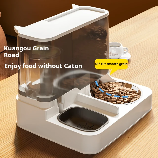 Cat automatic feeder, water dispenser, integrated cat food bowl, ceramic cat bowl, dog bowl, cat dog water dispenser, pet feeder 2