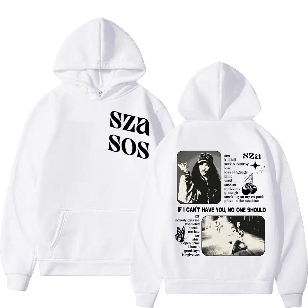 Autumn Winter Men Hooded Singer SZA SOS Print Hoody Women Fashion Long Sleeve Oversized Hoodies Hip Hop Sweatshirts y2k Clothing