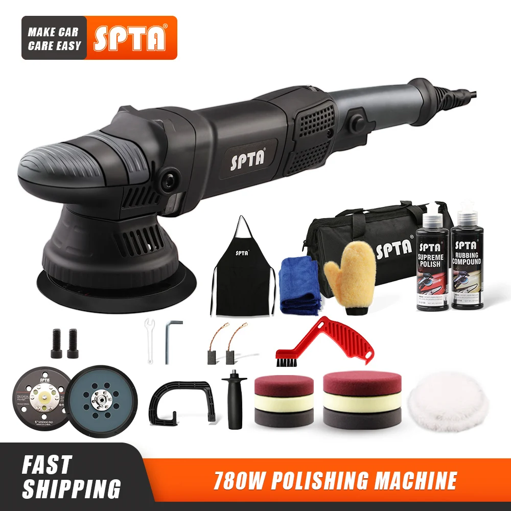 SPTA 5inch 780W Dual Action Polisher Orbit 15mm Auto Polisher DA Car