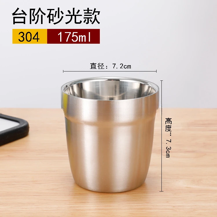 Stainless Steel Double Layer Mugs Coffee Creative Water Heat Insulation Beer Stainless Cup Drinkware