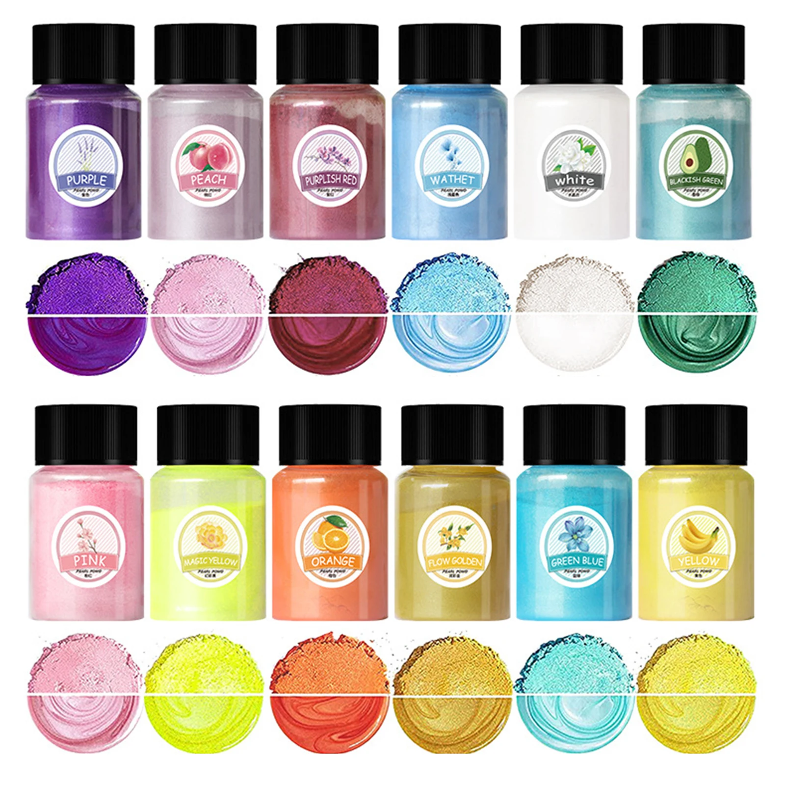 Fantastory Set 18 Pigmenti Mica In Polvere – 10g Cadauno – Per Resina, Saponi, Candele E Bombe Da Bagno