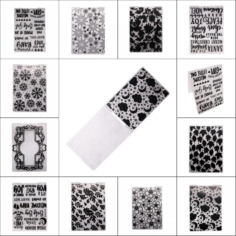 Plastic Embossing Folder 3D Embossing Folder Transparent Plastic Plates for INS DIY Paper Cutting Scrapbooking