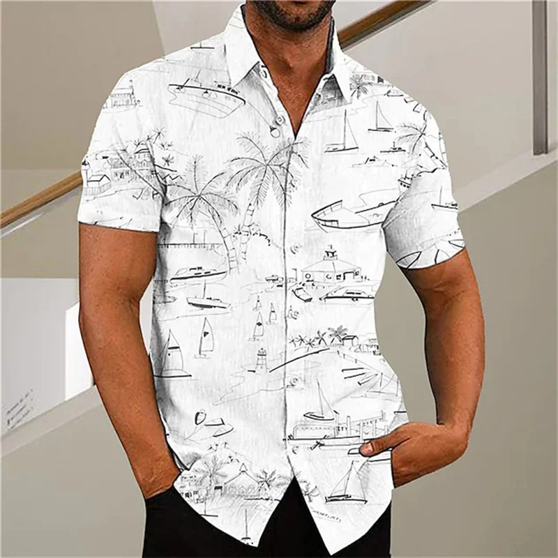 2023 new Hawaiian woods casual short-sleeved men's shirt 3D printed short-sleeved shirt explosion coat winter new explosion models coat cotton short women fashion korean thickened plus velvet jacket women s cotton jacket