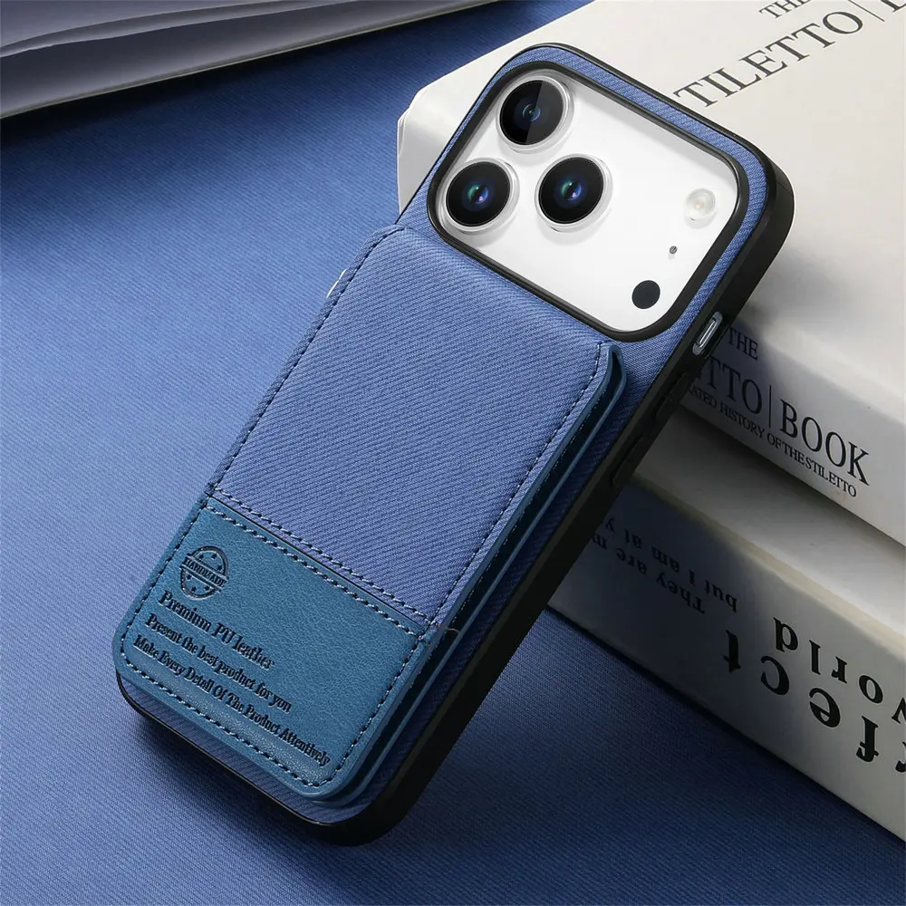 Elegant RFID Blocking Leather Card Holder Phone Case - Premium Protective Cover