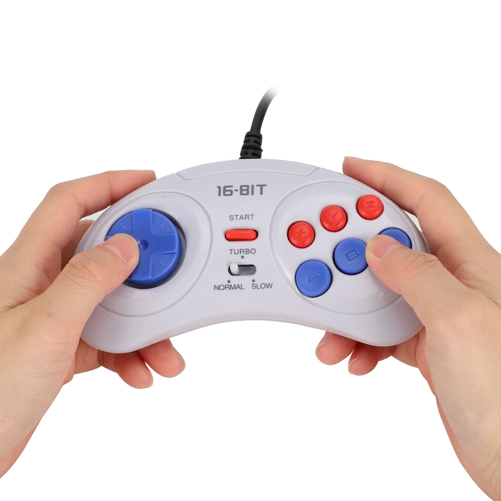 6Bit 9-Pin Mini Handheld Game Controller for , Ergonomic White Gaming Console Joystick - 3