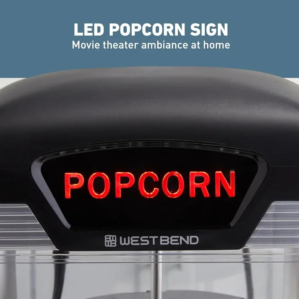 4 Qt Popcorn Machine,	Polycarbonate (PC) Gourmet Popcorns Maker Machine with Nonstick Popcorn Kettle Scoop 5