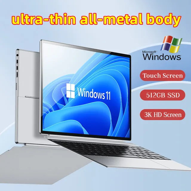 2-in-1 Tablet Laptop: Intel J4125, Windows 11, 12.3" HD