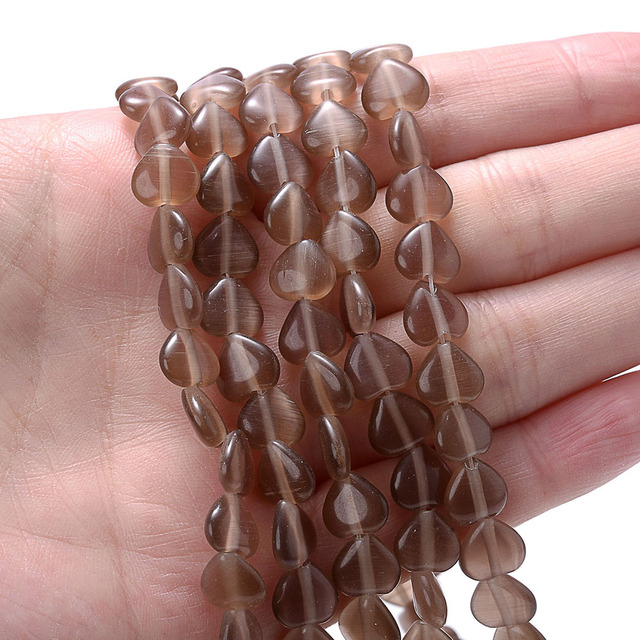 Heart Cat Eye Beads Natural Opal Stone Loose Spacer Beads for Jewelry Making DIY Bracelet Necklace Supplies 8x8mm
