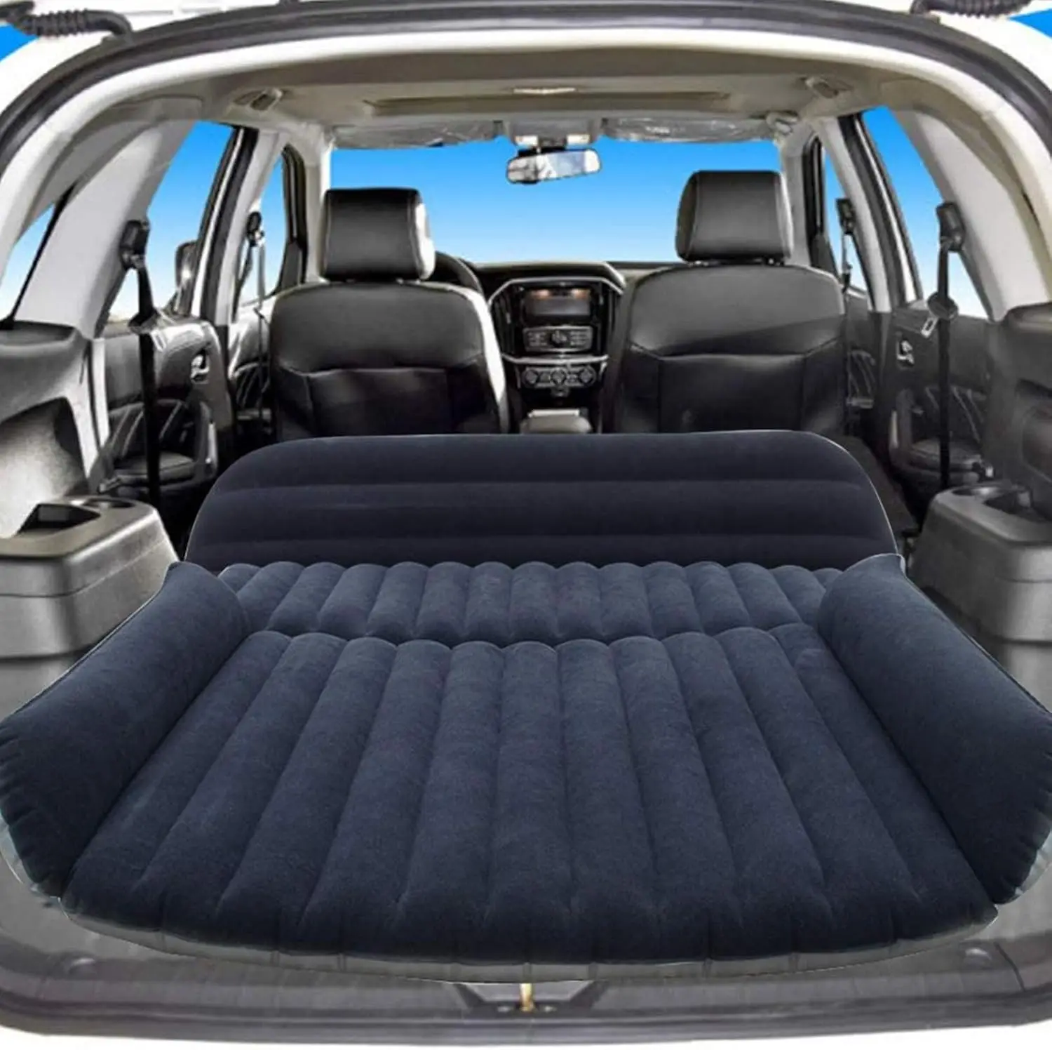 Inflatable Car Air Mattress Back Seat SUV Air Mattress Car Travel Bed with Pump Kit Portable Fast Inflation Bed