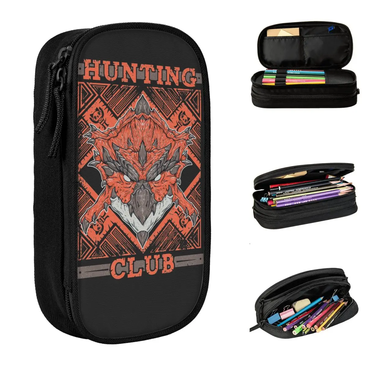 

Hunting Club Rathalos Monster Hunter World Pencil Cases Gaming Game Pencilcases Pen Box Bags School Supplies Stationery