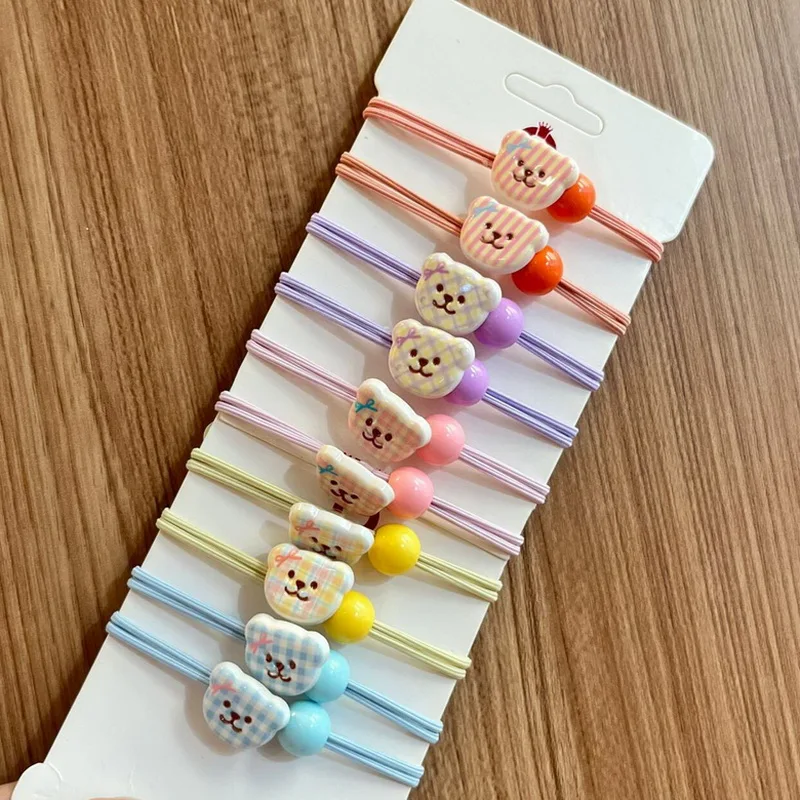 5/10 Teile/satz Mädchen Cartoon Haar Krawatten Niedlichen Kaninchen Haar Gummibänder Bär Haar gummi Kinder Haar Zubehör Für mädchen Kopf Seil – Detail 1