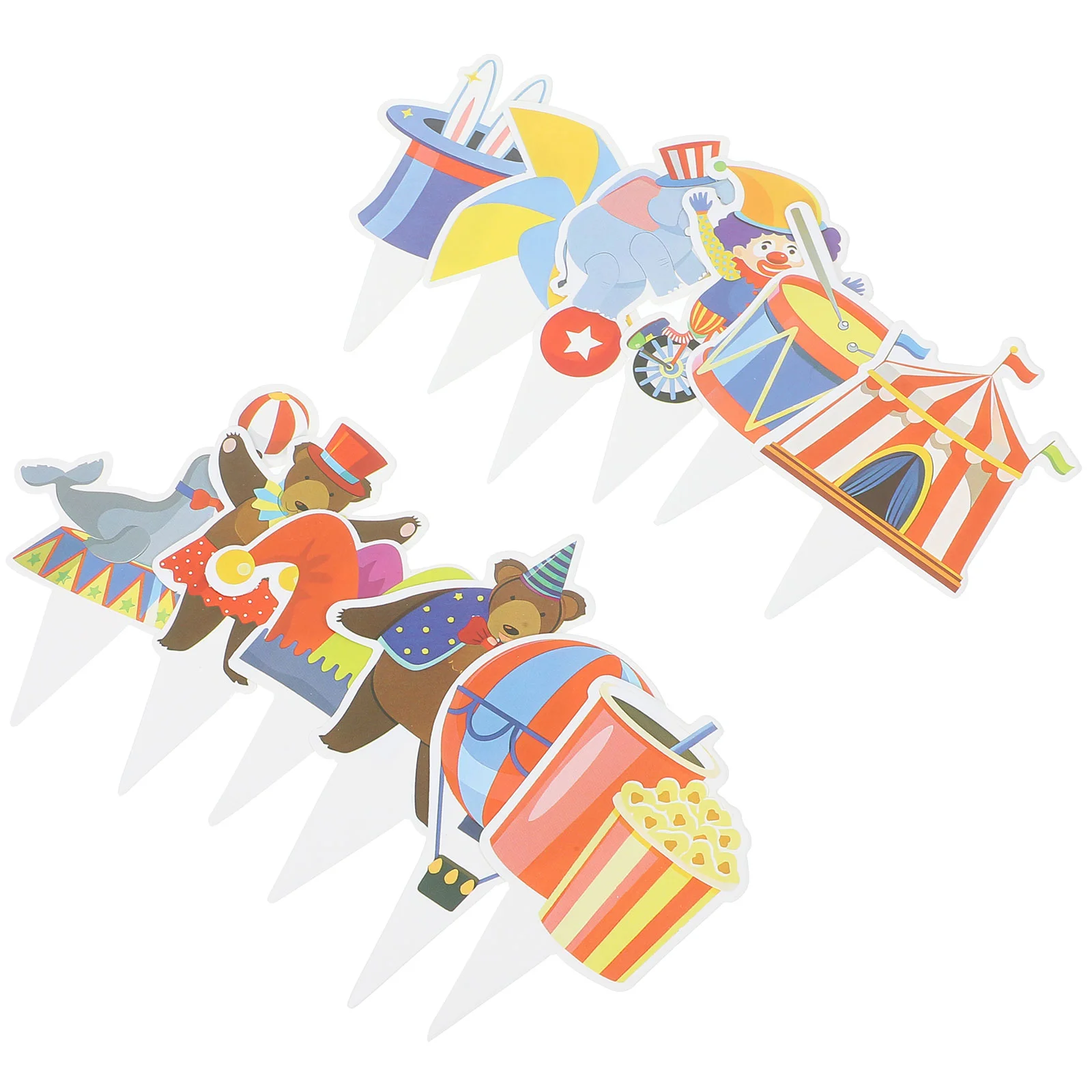 

2 Sets Circus Theme Cupcake Toppers Cake Decorations Cake Picks Dessert Ornaments