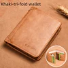 Classic Vintage Wallet Men Short Card Holder Wallet Multifunctional Vertical Tri-fold Wallet Thin Driver's License Storage Bag 5
