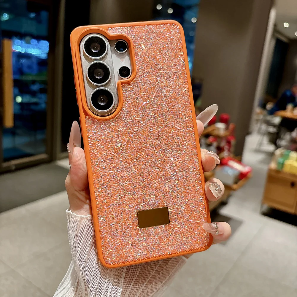 Multicolored Rhinestone Glitter Phone Case with Camera Protection