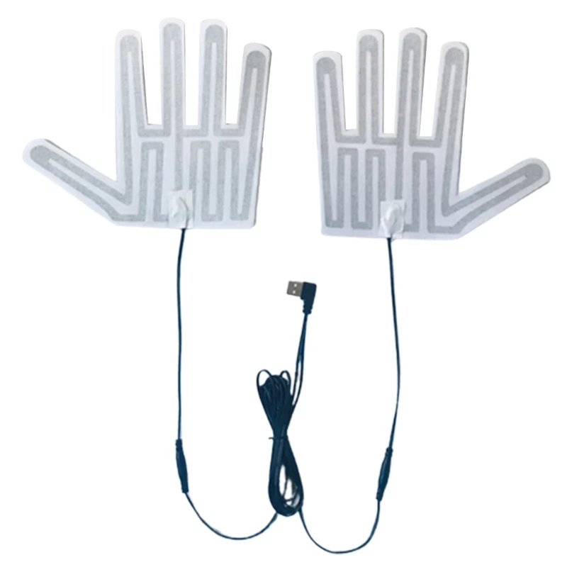 5V USB Heated Gloves Pad 5 Finger Type Electric Gloves Heating Film Pads Rechargeable Hand Heater 5