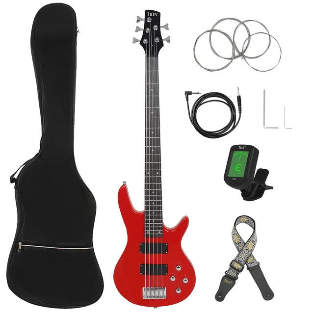 IRIN 5 Strings Bass Guitar 24 Frets Maple Body Neck Electric Bass Guitar  Stringed Musical Instrument With Guitar Accessories - AliExpress