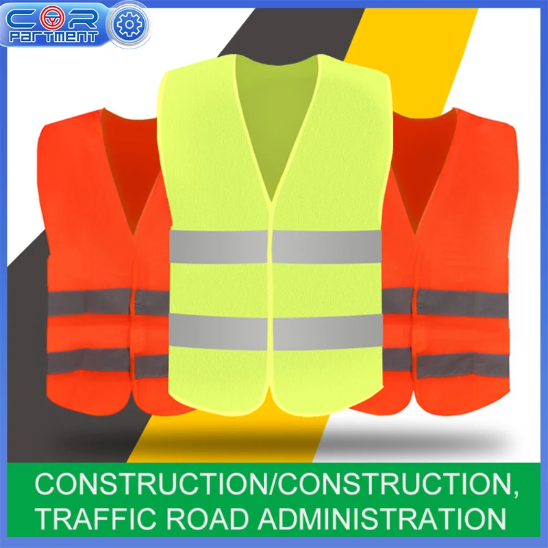 High Visibility Car Reflective Safety Ves Reflective Strip Jacket Vest Emergency Vest Fluorescent Mesh Gas Stations reflective vest