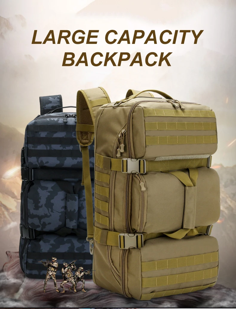 Description Picture 2 of item50L Tactical Travel Backpack Military Waterproof Hiking Rucksack Outdoor Camping Move Bag Climbing Molle System Durable Large
