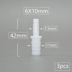 PE Food Grade Reducing Barb Connectors for Aquariums and Irrigation Systems (F)