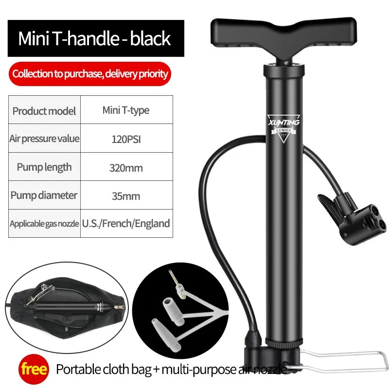 Bike Pump MAX 140PSI Portable Mini For Bicycle Basketball