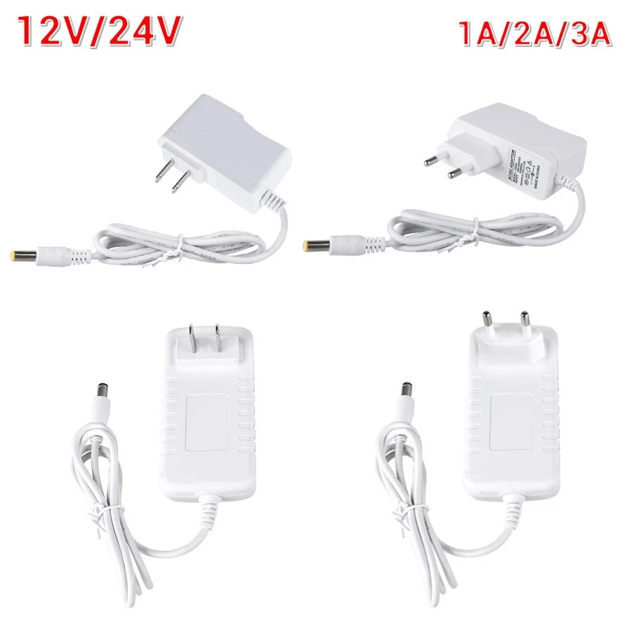 Universal LED Power Adapter - Multi-Voltage AC to DC Transformer with International Plug Options