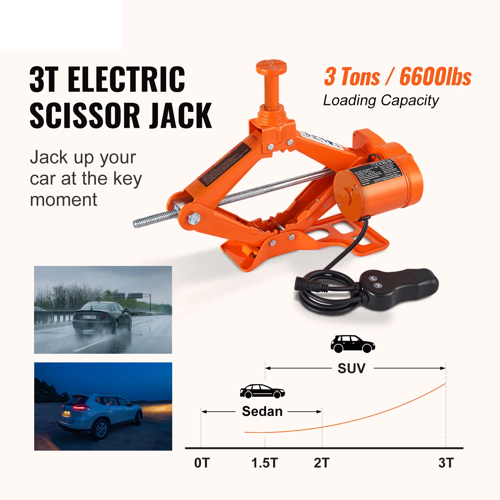 3T Electric Scissor Car Jack 2