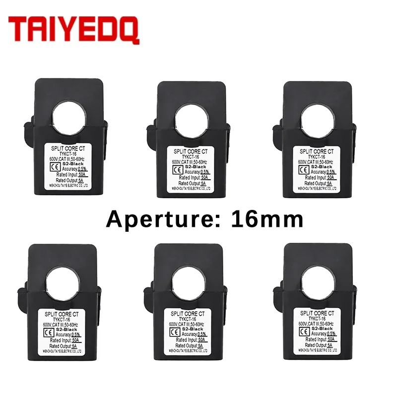 6PCS 분할형 전류 변압기 클램프 50A 100A 150A 200A/5A