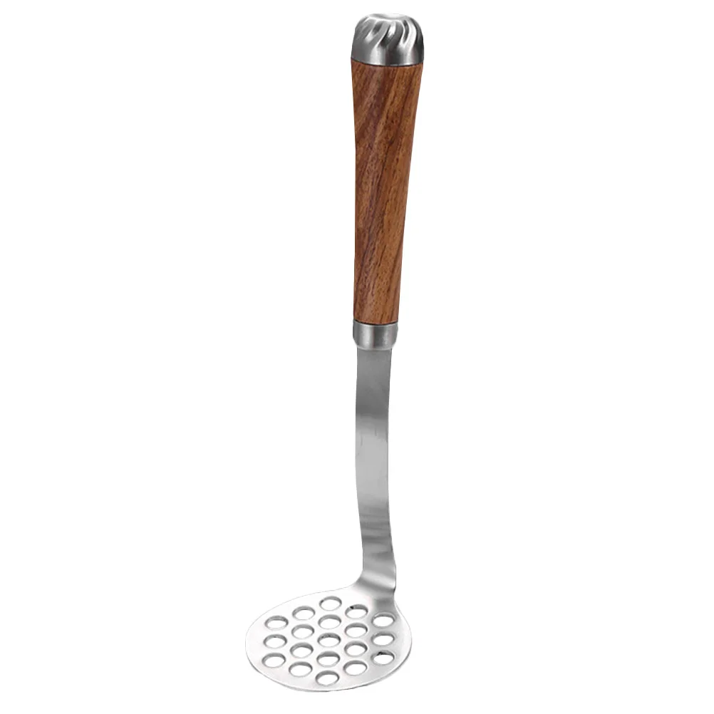 

Potato Masher Tool Potatoes Round Vegetable Manual Presser Kitchen Tools Wood Utensil Baby Pressing