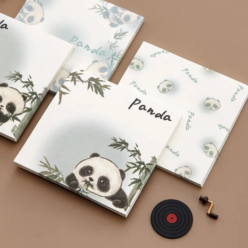 50 Sheets Student Stickers Memo Sticky Cute Cartoon Panda Notes Pads Posits Stationery Sticker Notebook Planner Message Sticker
