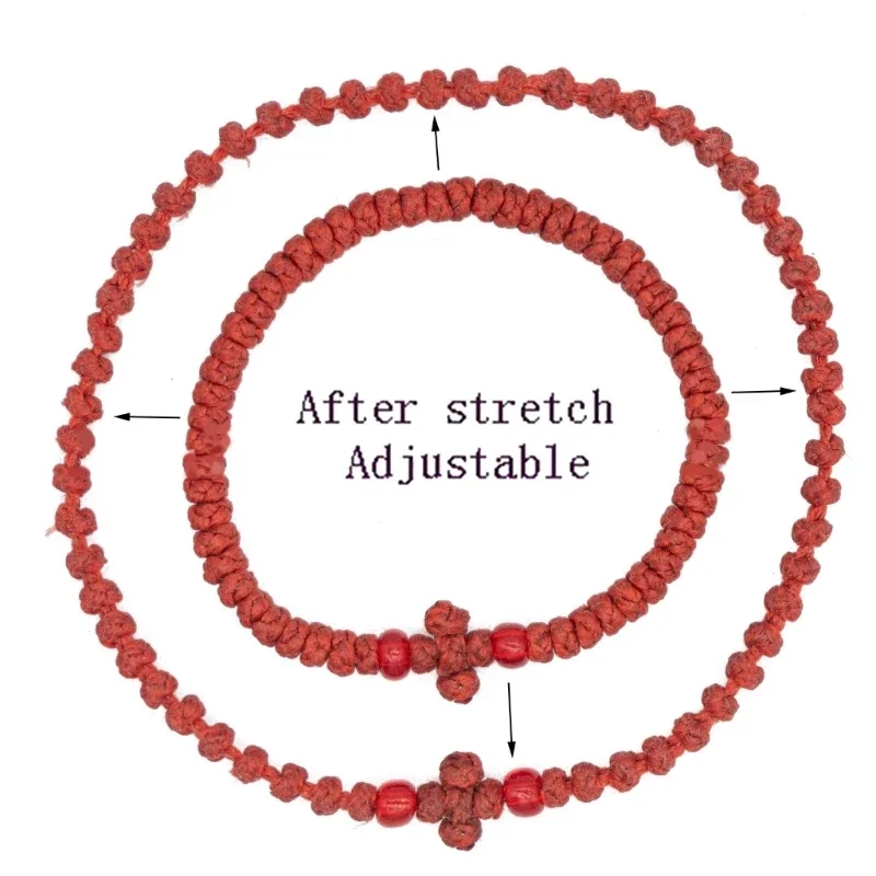 Elegant Greek Orthodox Prayer Bracelet: Symbol of Faith Adjustable Wristband Accessory