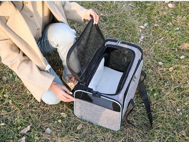 Cat Bag Large Capacity Outing Handbag Portable Bag cannot be expanded Pet Bag Crossbody Breathable Cat Cage Dog Backpack 6
