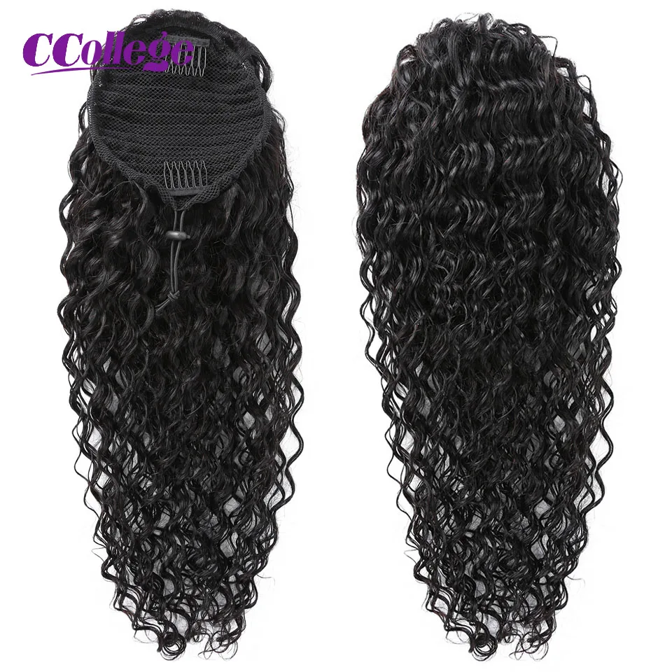 Human Hair Extensions Ponytail Curly Straight 8-30 Inches Afro Kinky Curly