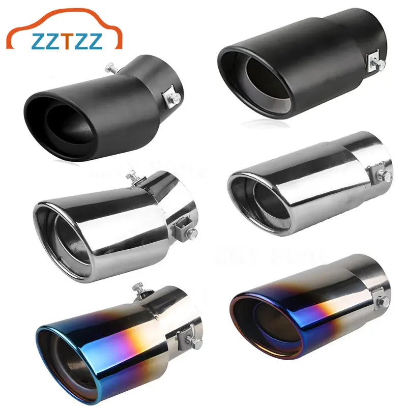 Car Polished Stainless Steel Exhaust Tail Modified Tailpipe Compatible ...