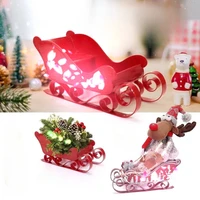 Christmas Sleigh Car Decoration Gift Plastic Sleigh Winter Ski Scene Shooting Layout Props