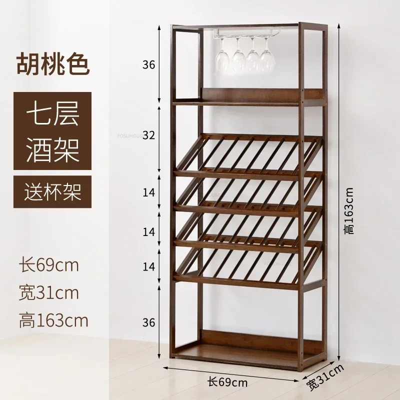 Wooden Bar Cabinet Vintage Vertical Drink Display Shelf Kitchen Home Nordic et Wine Rack Standing Gabinete Bar Furniture