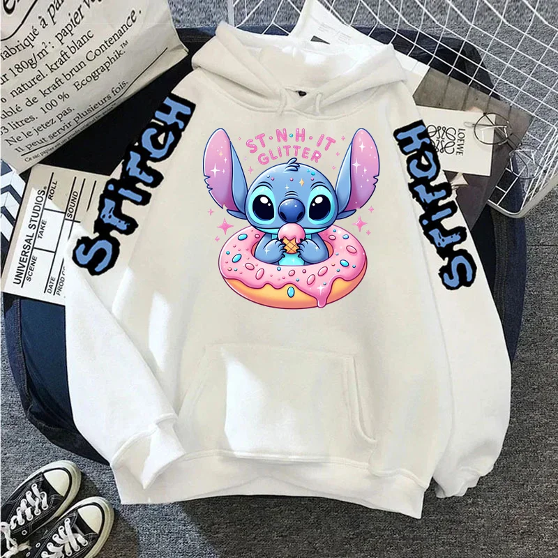 Luxury Brand Women's Hoodies Disney Lilo & Stitch Harajuku Jackets Japanese Fashion Winter Sweaters Women's Warm Sweatshirts 6