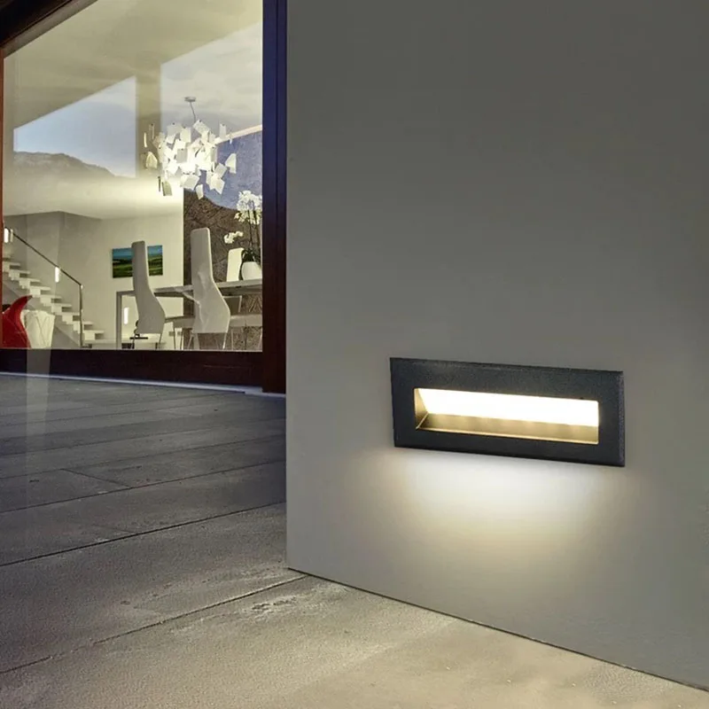 Montagem em superfície LED Step Light, impermeável Wall Light, Stair Light, interior e exterior, corredor do jardim, IP65