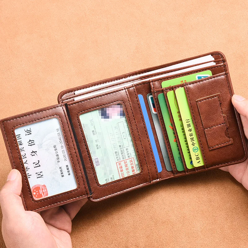 Luxury Designer Men's Wallet PU Leather Credit Card Holder Purse for Men Cardholder Wallets Female Handbag Carteira Masculina 2